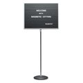 Quartet Adjustable Single-Pedestal Magnetic Letter Board, 24 x 18, Black, Gray Frame 7921M